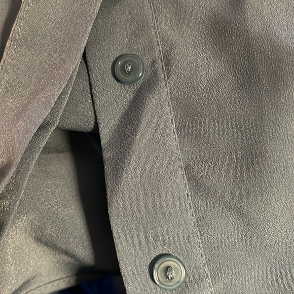 Motherhood Split neck long hidden buttoned down sleeveless belted top blouse S - Picture 7 of 8